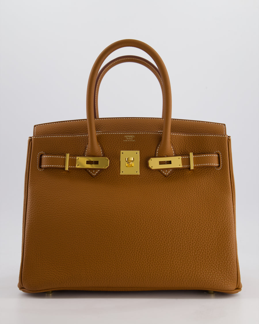 Hermès Birkin 30 Retourne Bag in Gold Togo Leather with Gold Hardware
