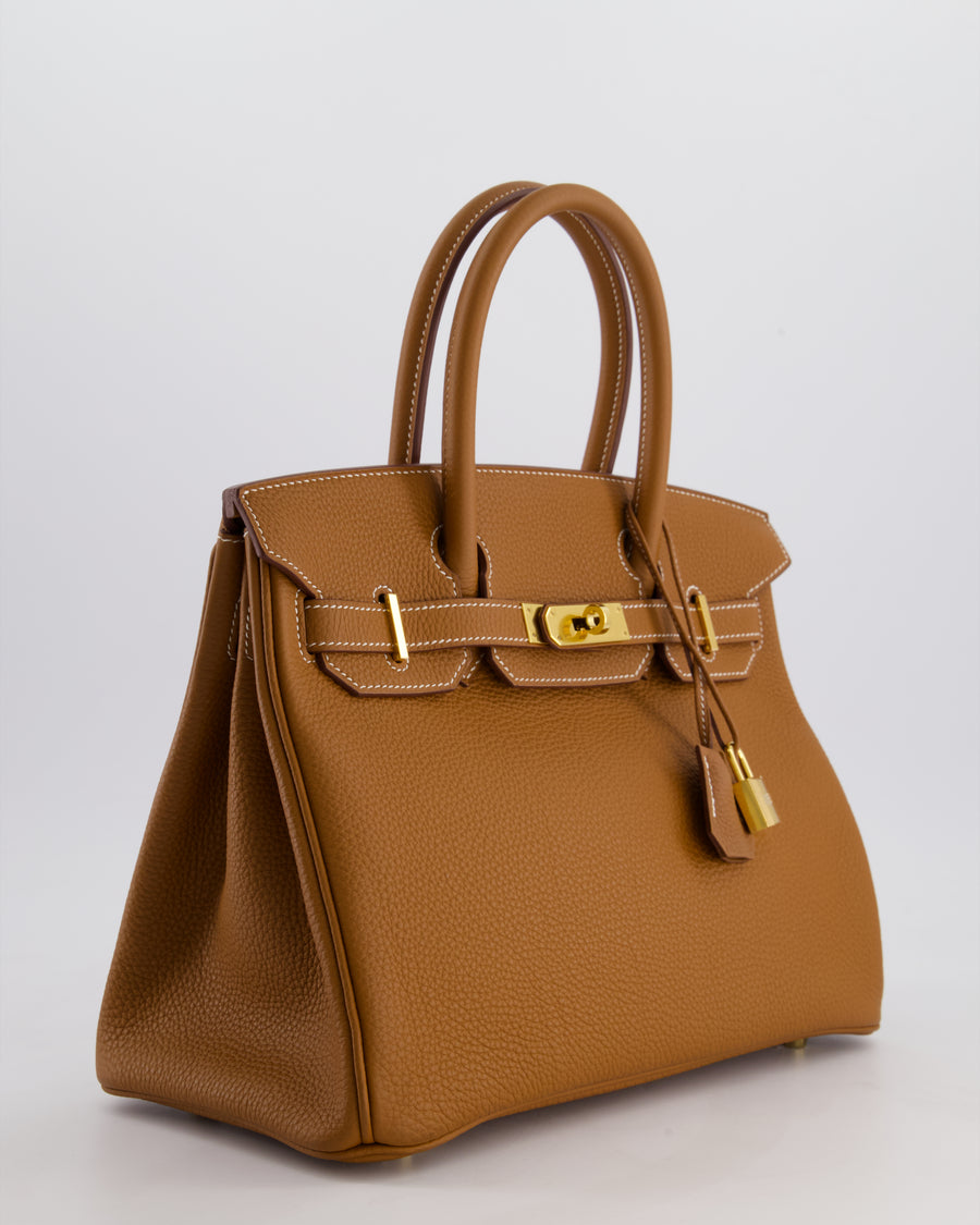 Hermès Birkin 30 Retourne Bag in Gold Togo Leather with Gold Hardware