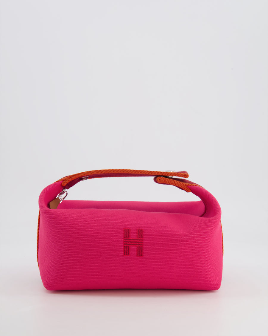 Hermès Small Bride-a-Brac Bag in Hibiscus Canvas with Palladium Hardware