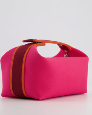 Hermès Small Bride-a-Brac Bag in Hibiscus Canvas with Palladium Hardware