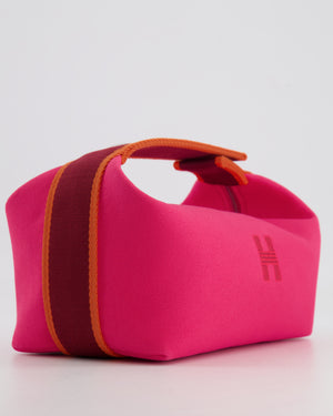 Hermès Small Bride-a-Brac Bag in Hibiscus Canvas with Palladium Hardware