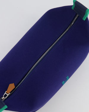 Hermès Small Bride-a-Brac Bag in Blue Marine Canvas with Palladium Hardware