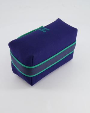 Hermès Small Bride-a-Brac Bag in Blue Marine Canvas with Palladium Hardware