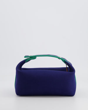 Hermès Small Bride-a-Brac Bag in Blue Marine Canvas with Palladium Hardware