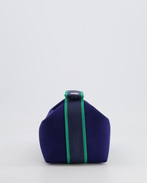 Hermès Small Bride-a-Brac Bag in Blue Marine Canvas with Palladium Hardware