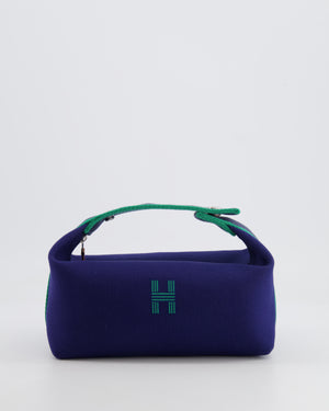 Hermès Small Bride-a-Brac Bag in Blue Marine Canvas with Palladium Hardware