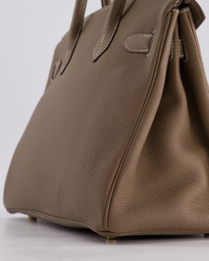 Hermès Birkin 30 Retourne Bag in Etoupe Togo Leather with Gold Hardware