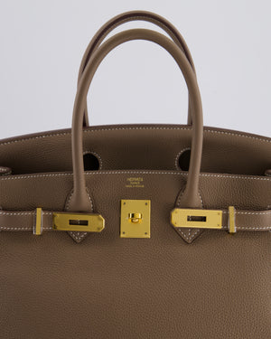 Hermès Birkin 30 Retourne Bag in Etoupe Togo Leather with Gold Hardware