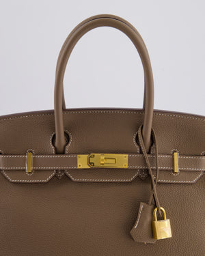 Hermès Birkin 30 Retourne Bag in Etoupe Togo Leather with Gold Hardware