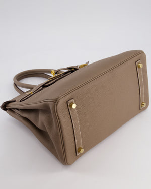 Hermès Birkin 30 Retourne Bag in Etoupe Togo Leather with Gold Hardware