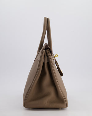Hermès Birkin 30 Retourne Bag in Etoupe Togo Leather with Gold Hardware