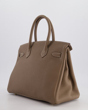 Hermès Birkin 30 Retourne Bag in Etoupe Togo Leather with Gold Hardware
