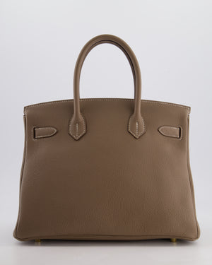 Hermès Birkin 30 Retourne Bag in Etoupe Togo Leather with Gold Hardware