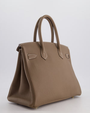 Hermès Birkin 30 Retourne Bag in Etoupe Togo Leather with Gold Hardware