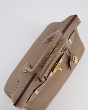 Hermès Birkin 30 Retourne Bag in Etoupe Togo Leather with Gold Hardware