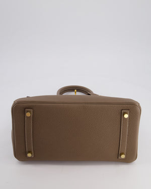 Hermès Birkin 30 Retourne Bag in Etoupe Togo Leather with Gold Hardware