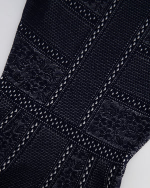 Alexander McQueen Navy and White Embroidered Long-Sleeve Mini Dress Size IT 40 (UK 8)