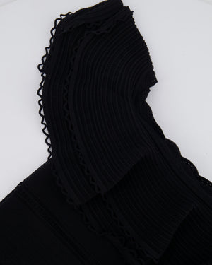 Alexander McQueen Black Layered Off-Shoulder Midi Dress Size IT 40 (UK 8)