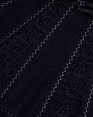 Alexander McQueen Navy and White Embroidered Long-Sleeve Mini Dress Size IT 40 (UK 8)