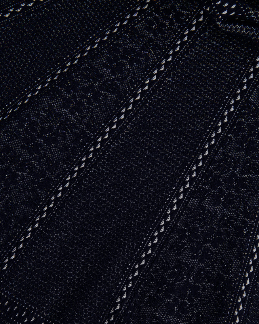Alexander McQueen Navy and White Embroidered Long-Sleeve Mini Dress Size IT 40 (UK 8)