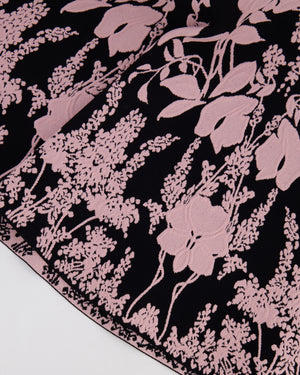 Alexander McQueen Black and Baby Pink Floral Embroidered Mini Sleeveless Dress Size IT 40 (UK 8)