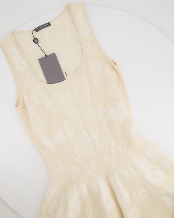 Alexander McQueen Cream Floral Embroidered Sleeveless Mini Dress Size S (UK 8)