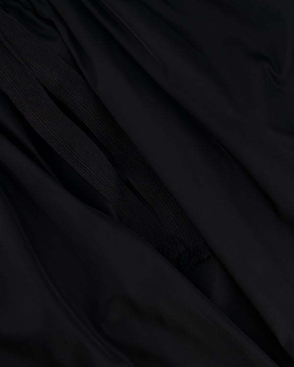 Prada Black Nylon Midi Skirt with Drawstring Detail Size IT 38 (UK 6)