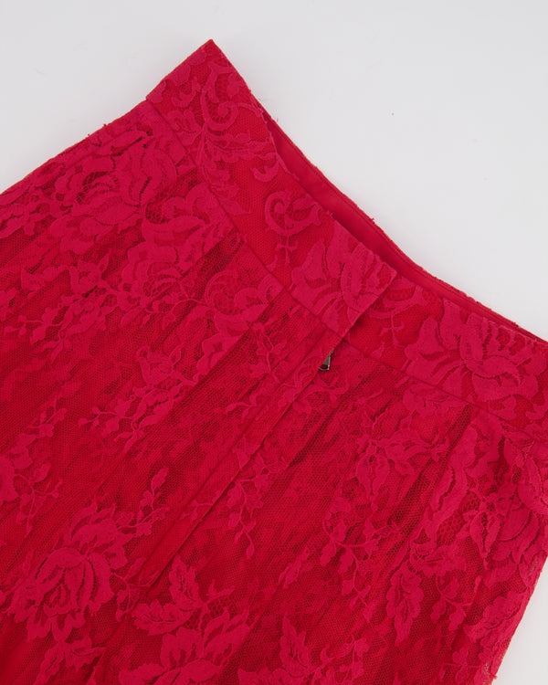 Dolce & Gabbana Red Lace Maxi Skirt Size IT 36 (UK 4)