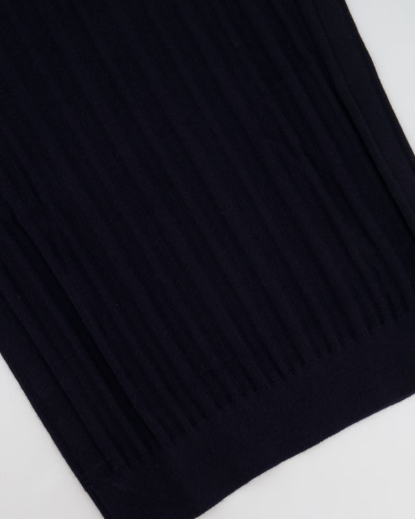 Loro Piana Navy Cashmere Ribbed Sleeveless Top Size IT 40 (UK 8)