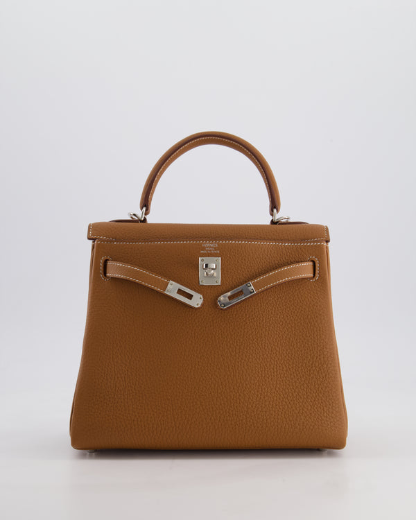Hermès Kelly 25 Bag Retourne in Gold Togo Leather with Palladium Hardware