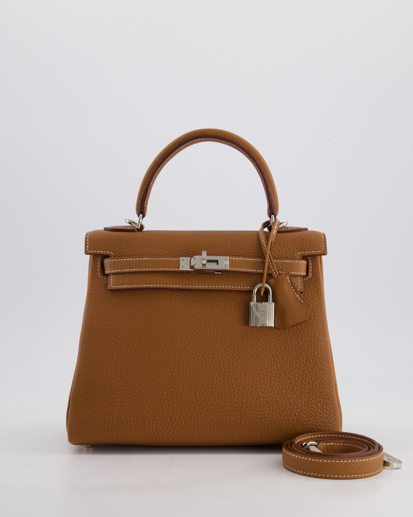 Hermès Kelly 25 Bag Retourne in Gold Togo Leather with Palladium Hardware