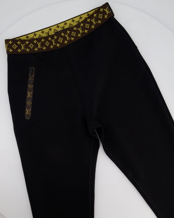 Louis Vuitton Black Leggings with Monogram Elastic Waist Size FR 38 (UK 10)