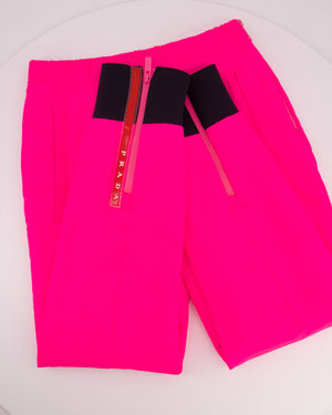 Prada Hot Pink Ski Trousers with Black Cuffs Size XS (UK 6)