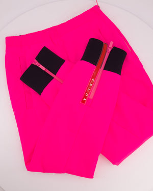 Prada Hot Pink Ski Trousers with Black Cuffs Size XS (UK 6)