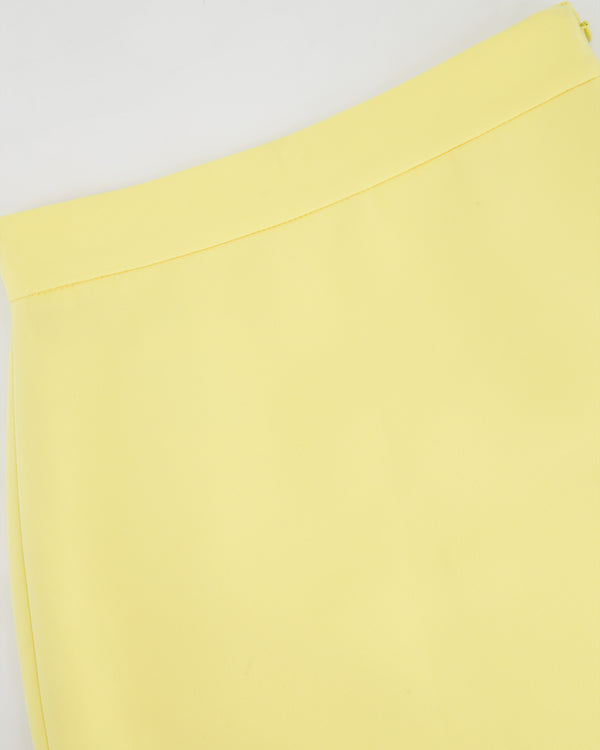Miu Miu Pastel Yellow Mini Skirt with Crystal Embellished Hem Size IT 36 (UK 4)