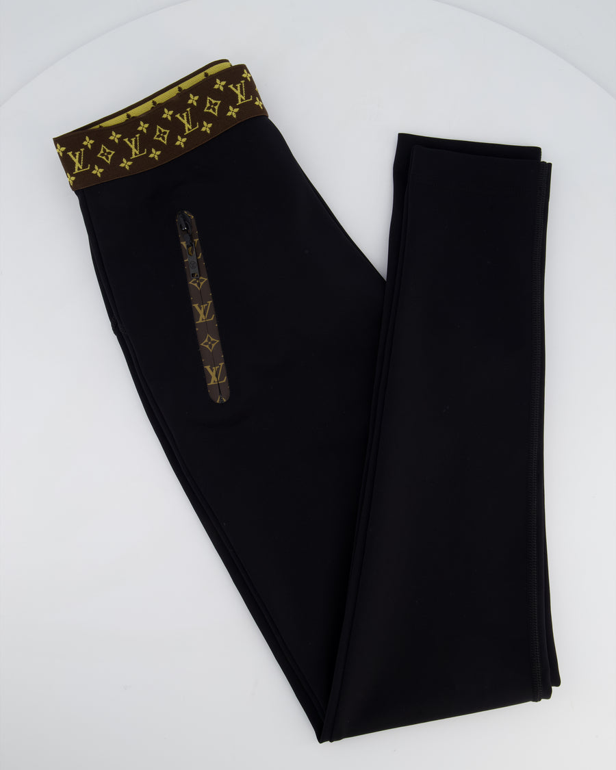 Louis Vuitton Black Leggings with Monogram Elastic Waist Size FR 38 (UK 10)