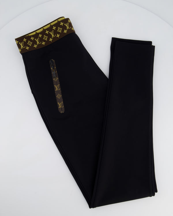 Louis Vuitton Black Leggings with Monogram Elastic Waist Size FR 38 (UK 10)