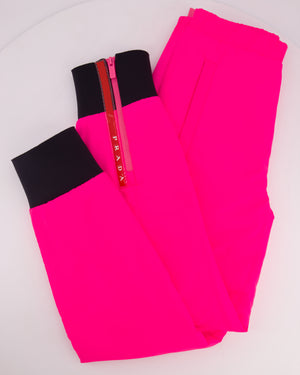 Prada Hot Pink Ski Trousers with Black Cuffs Size XS (UK 6)
