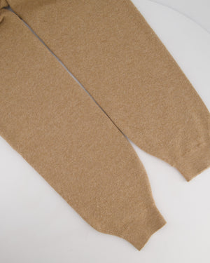 Celine Tan Cashmere Joggers with Cuffed Hems and Logo Tie Size S (UK 8)