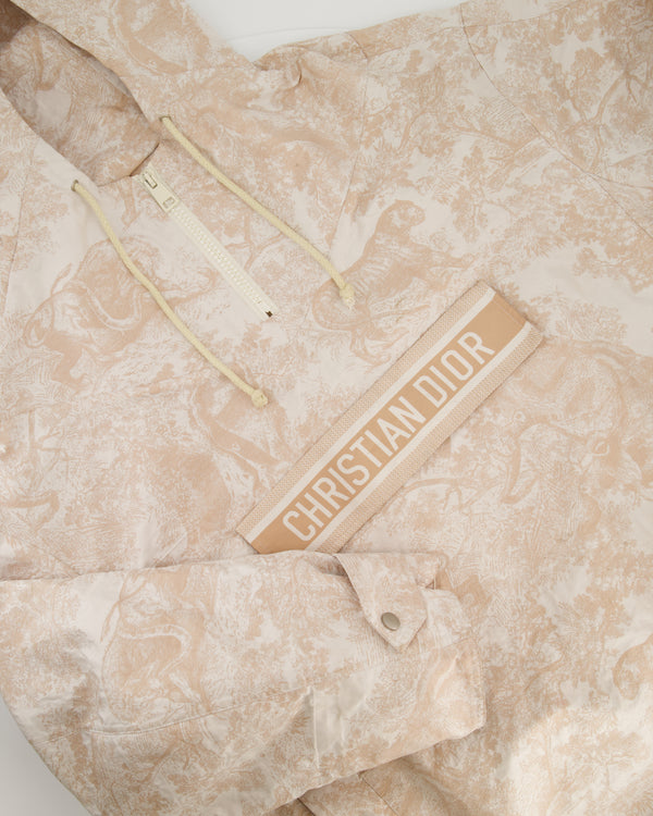 Christian Dior Beige and White Toile de Jouy Logo Windbreaker Size L (UK 12)