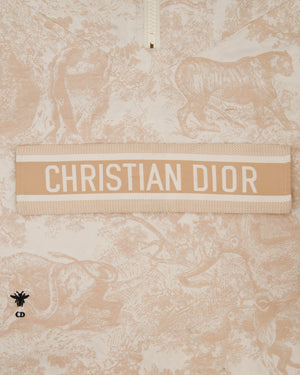 Christian Dior Beige and White Toile de Jouy Logo Windbreaker Size L (UK 12)
