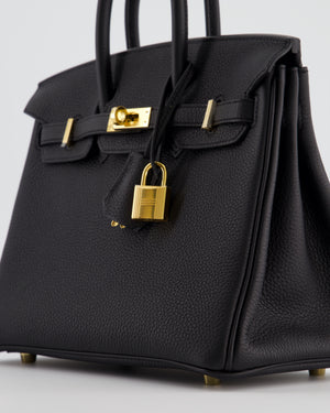 Hermès Birkin 25 Retourne Bag in Noir Togo Leather with Gold Hardware