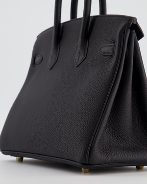 Hermès Birkin 25 Retourne Bag in Noir Togo Leather with Gold Hardware