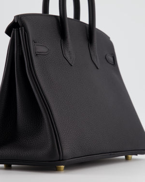 Hermès Birkin 25 Retourne Bag in Noir Togo Leather with Gold Hardware