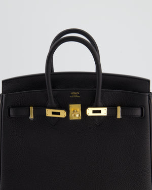 Hermès Birkin 25 Retourne Bag in Noir Togo Leather with Gold Hardware