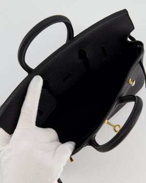 Hermès Birkin 25 Retourne Bag in Noir Togo Leather with Gold Hardware