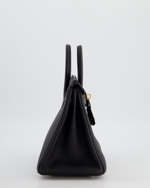 Hermès Birkin 25 Retourne Bag in Noir Togo Leather with Gold Hardware