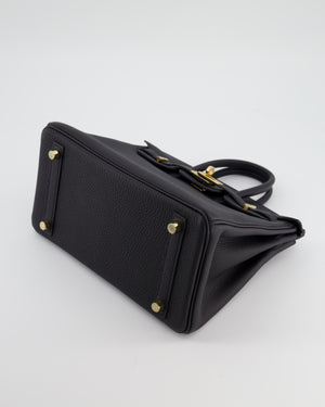 Hermès Birkin 25 Retourne Bag in Noir Togo Leather with Gold Hardware