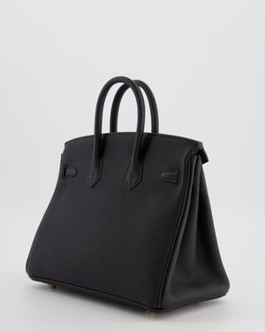Hermès Birkin 25 Retourne Bag in Noir Togo Leather with Gold Hardware