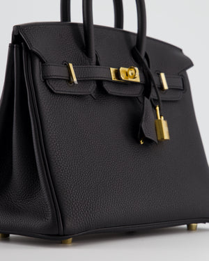 Hermès Birkin 25 Retourne Bag in Noir Togo Leather with Gold Hardware